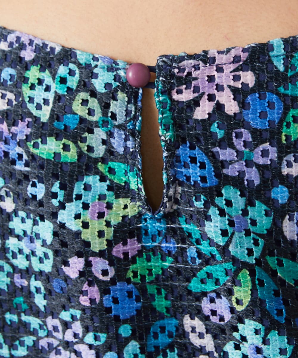 GJEFD50300 Jocomomola(ホコモモラ) El Rucio フラワープリントレースワンピース［オケージョン］ ブラック