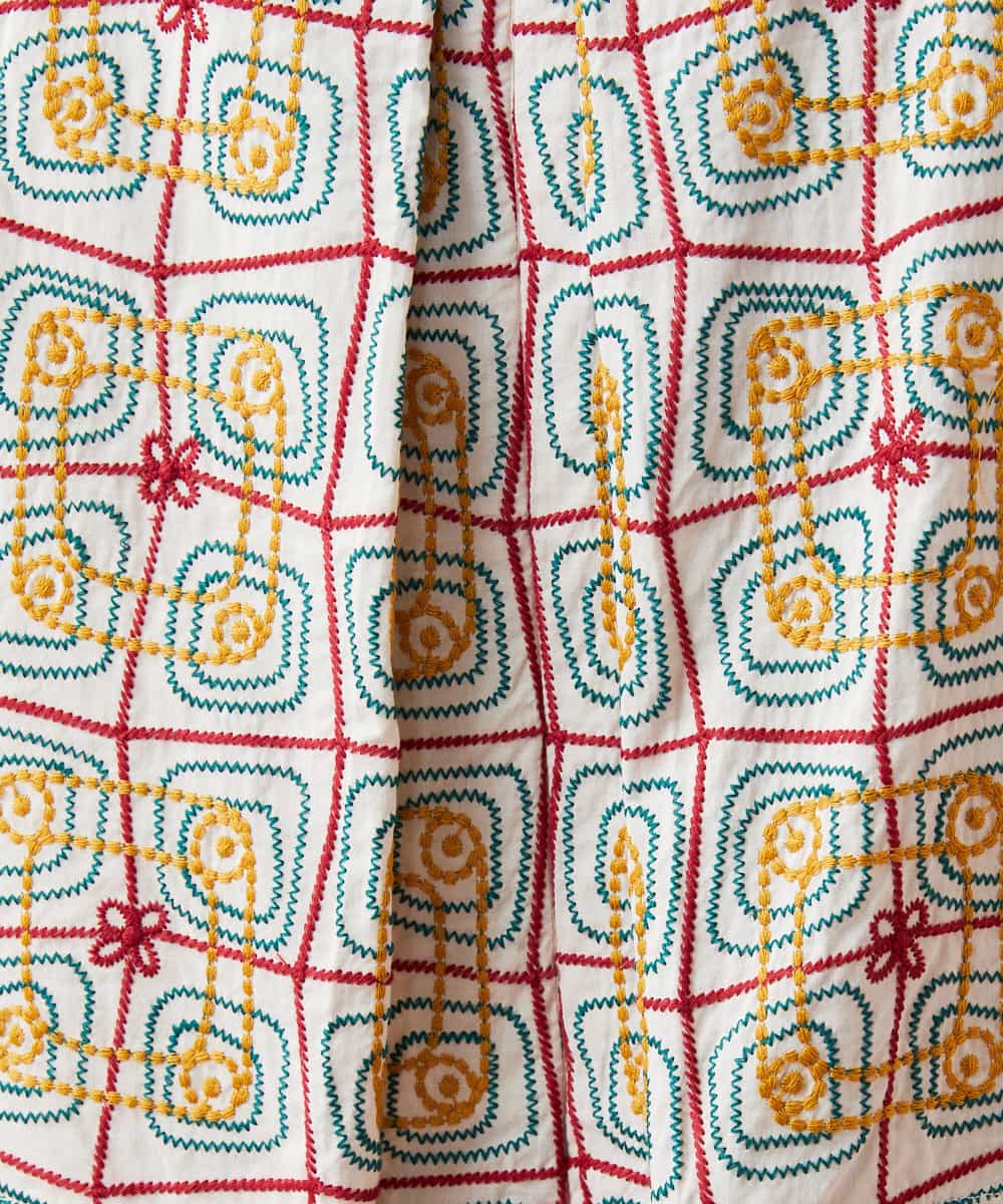 GJEFP50300 Jocomomola(ホコモモラ) Relajar 刺繍ワンピース アイボリー