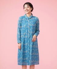 GJEFS30250 Jocomomola(ホコモモラ) Barcelona プリントワンピース ブルー