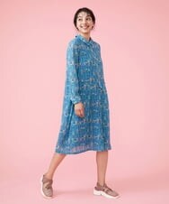 GJEFS30250 Jocomomola(ホコモモラ) Barcelona プリントワンピース ブルー