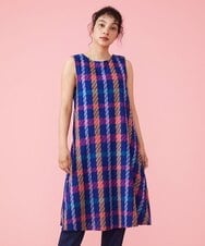 GJEFS32280 Jocomomola(ホコモモラ) Franja チェックワンピース ワイン