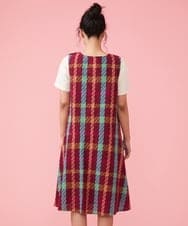 GJEFS32280 Jocomomola(ホコモモラ) Franja チェックワンピース ワイン