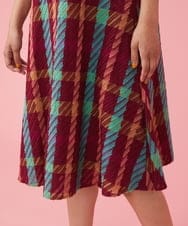 GJEFS32280 Jocomomola(ホコモモラ) Franja チェックワンピース ワイン