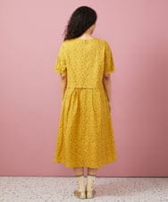 GJEGA35330 Jocomomola(ホコモモラ) フラワーステッチローンワンピース イエロー