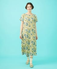 GJEGA50360 Jocomomola(ホコモモラ) オパールプリントフラワーワンピース ベージュ