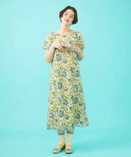 GJEGA50360 Jocomomola(ホコモモラ) オパールプリントフラワーワンピース ベージュ