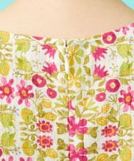 GJEGA70360 Jocomomola(ホコモモラ) 【日本製】Rosa flamenco フラワープリントタックワンピース ブルー