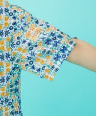 GJEGA70360 Jocomomola(ホコモモラ) 【日本製】Rosa flamenco フラワープリントタックワンピース ブルー