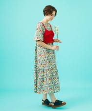 GJEGB02300 Jocomomola(ホコモモラ) Azul zafiro フラワープリントワンピース ライトブルー