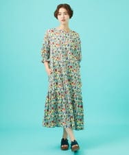 GJEGB02300 Jocomomola(ホコモモラ) Azul zafiro フラワープリントワンピース ライトブルー