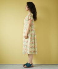 GJEGB38290 Jocomomola(ホコモモラ) 【先行予約】Verde esmeralda リネンプリントワンピース オレンジ