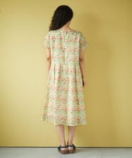 GJEGB38290 Jocomomola(ホコモモラ) 【先行予約】Verde esmeralda リネンプリントワンピース オレンジ
