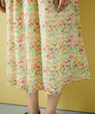 GJEGB38290 Jocomomola(ホコモモラ) 【先行予約】Verde esmeralda リネンプリントワンピース オレンジ