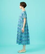GJEGB38290 Jocomomola(ホコモモラ) Verde esmeralda リネンプリントワンピース ブルー
