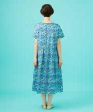 GJEGB38290 Jocomomola(ホコモモラ) Verde esmeralda リネンプリントワンピース ブルー
