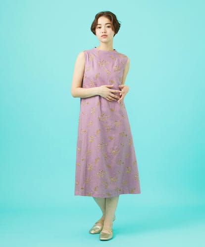 GJEGB51360 Jocomomola Abundancia de flores フラワー総刺繍ノースリーブワンピース