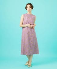 GJEGB51360 Jocomomola(ホコモモラ) Abundancia de flores フラワー総刺繍ノースリーブワンピース ラベンダー