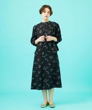 GJEGB51360 Jocomomola(ホコモモラ) Abundancia de flores フラワー総刺繍ノースリーブワンピース ブラック