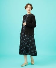 GJEGB51360 Jocomomola(ホコモモラ) Abundancia de flores フラワー総刺繍ノースリーブワンピース ブラック