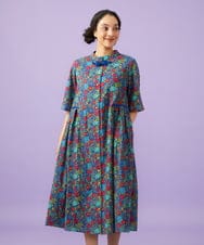 GJEGD01330 Jocomomola(ホコモモラ) Don Quijote フラワープリントワンピース ネイビー