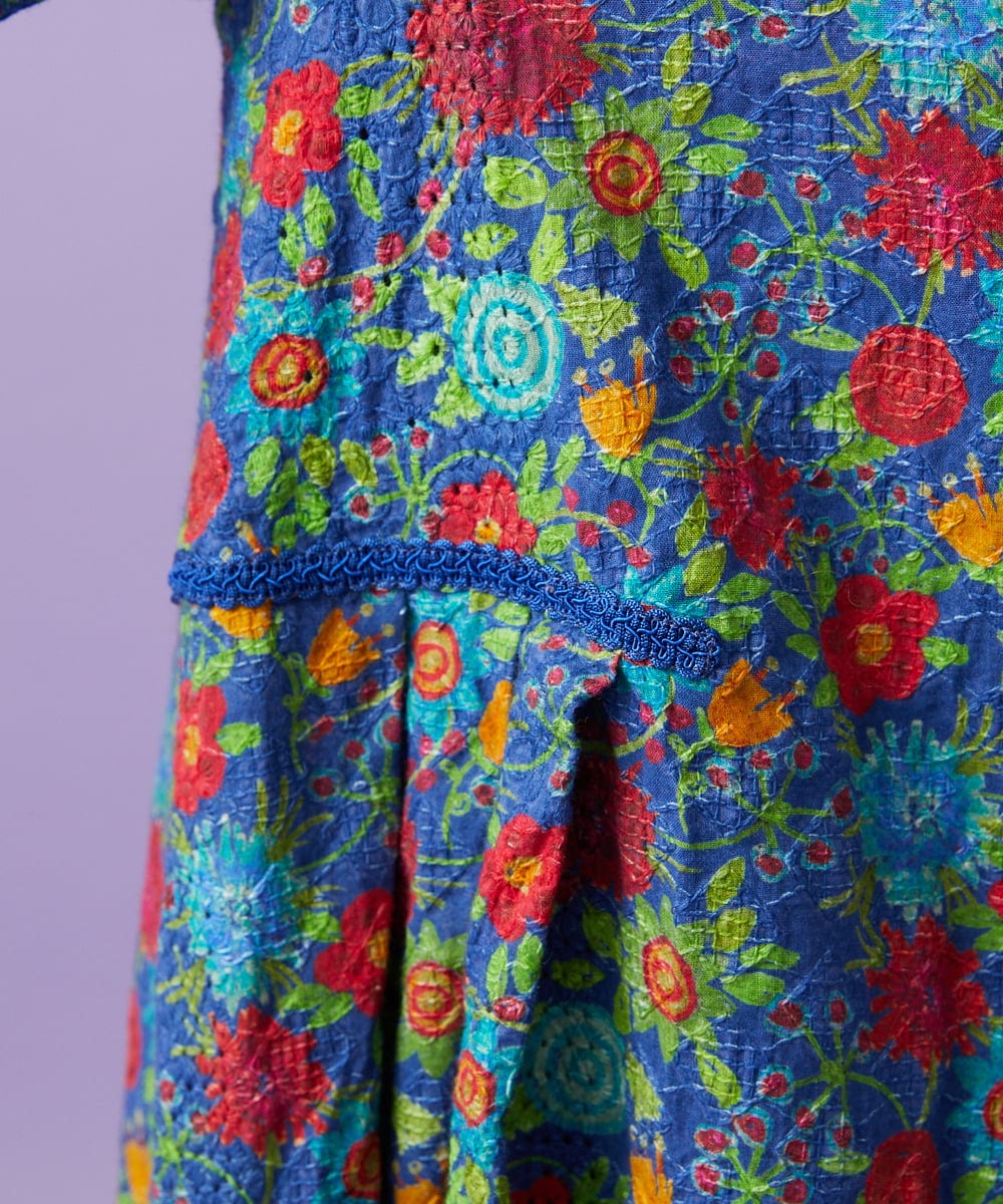 GJEGD01330 Jocomomola(ホコモモラ) Don Quijote フラワープリントワンピース ネイビー