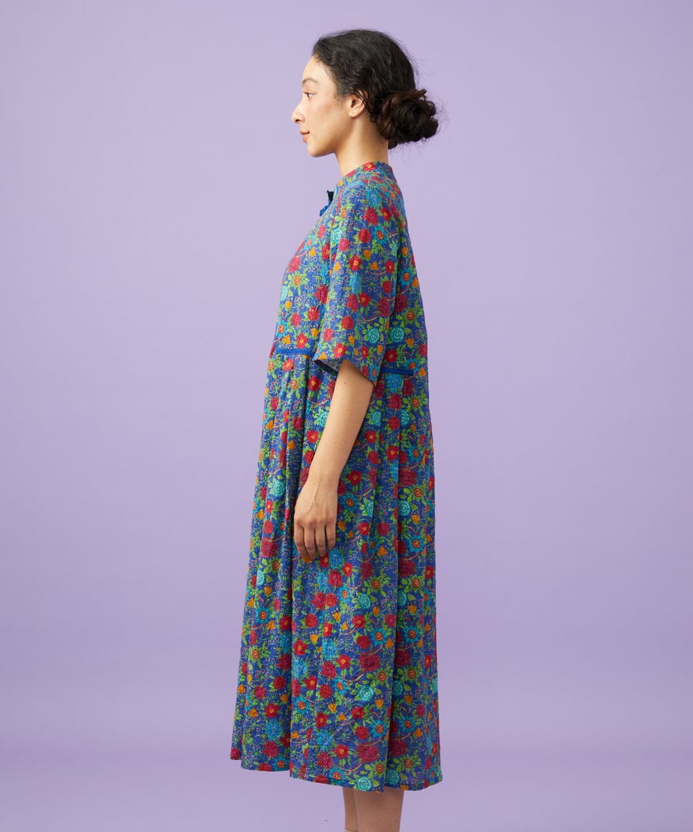 GJEGD01330 Jocomomola(ホコモモラ) Don Quijote フラワープリントワンピース ネイビー