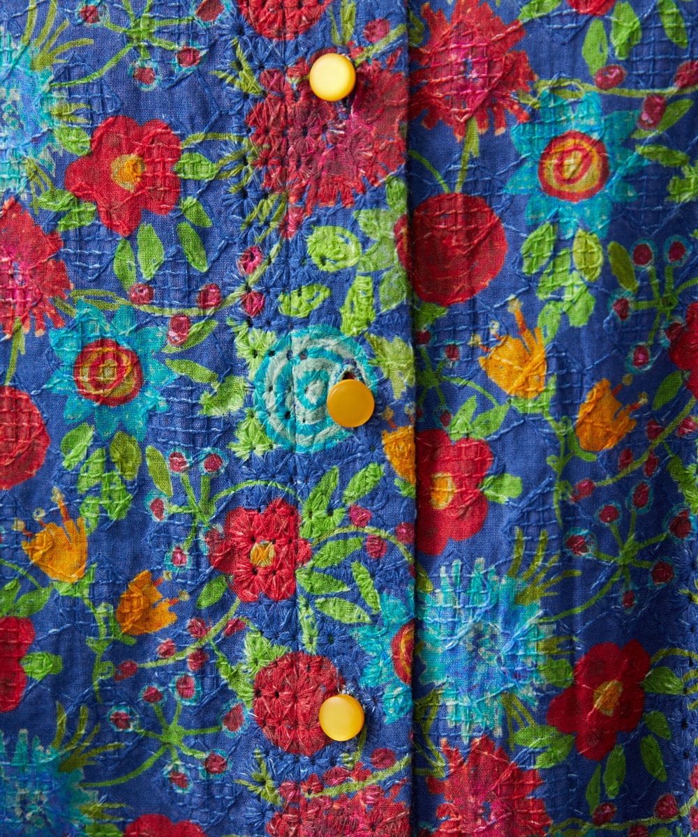 GJEGD01330 Jocomomola(ホコモモラ) Don Quijote フラワープリントワンピース ネイビー