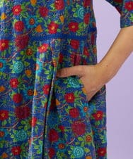 GJEGD01330 Jocomomola(ホコモモラ) Don Quijote フラワープリントワンピース ネイビー