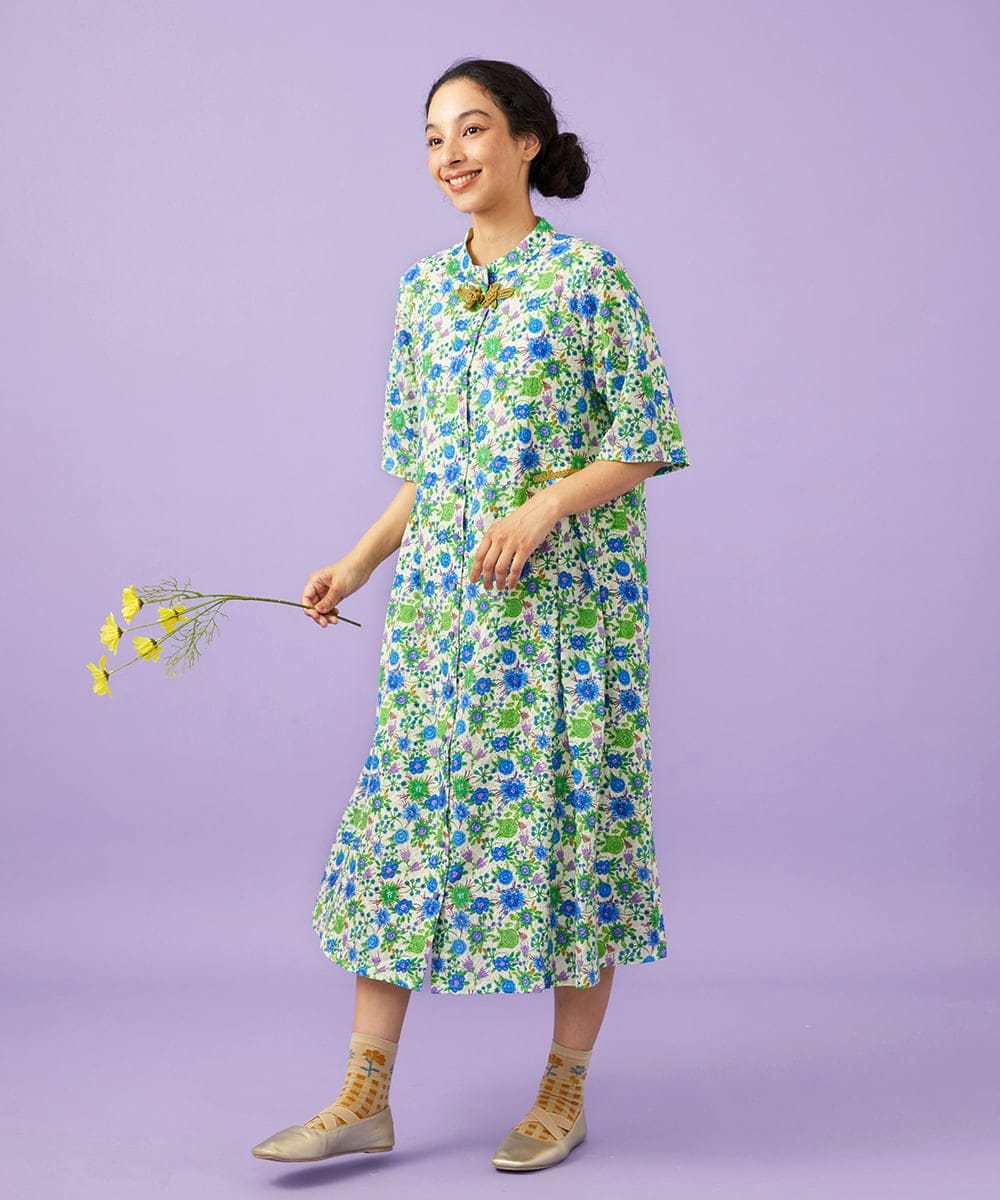 GJEGD01330 Jocomomola(ホコモモラ) Don Quijote フラワープリントワンピース アイボリー