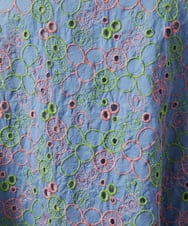 GJEGD34340 Jocomomola(ホコモモラ) 【2WAY】Semilla フラワー総刺繍ワンピース ブルー