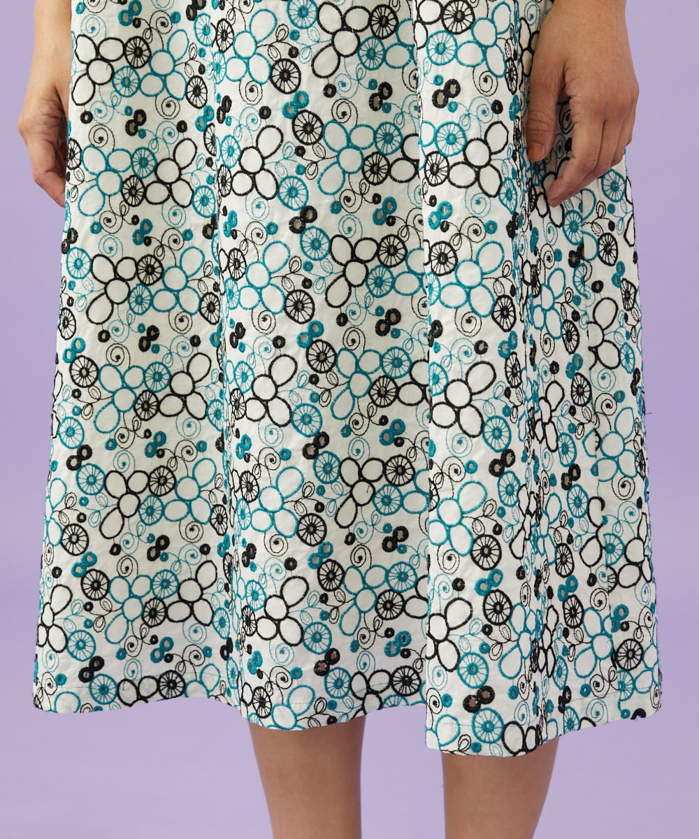 GJEGD34340 Jocomomola(ホコモモラ) 【2WAY】Semilla フラワー総刺繍ワンピース アイボリー