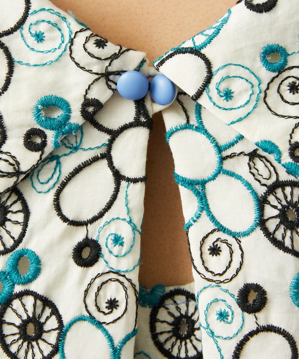 GJEGD34340 Jocomomola(ホコモモラ) 【2WAY】Semilla フラワー総刺繍ワンピース アイボリー