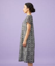 GJEGD50360 Jocomomola(ホコモモラ) Dordado de verano フラワーカットワーク刺繍 ギンガムチェックワンピース [オケージョン対応] ブラック