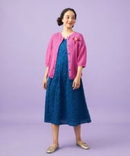 GJEGE39300 Jocomomola(ホコモモラ) 【早割10％OFF】リップルプリントワンピース ブルー