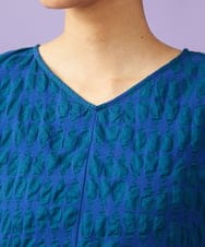 GJEGE39300 Jocomomola(ホコモモラ) 【早割10％OFF】リップルプリントワンピース ブルー