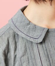 GJEGE40280 Jocomomola(ホコモモラ) シャーリングシャンブレーワンピース グレー