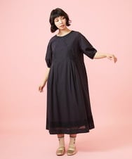 GJEGE41280 Jocomomola(ホコモモラ) Cruzar フラワーインド刺繍ワンピース ブラック