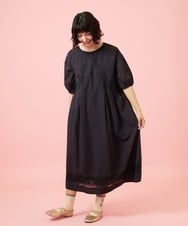 GJEGE41280 Jocomomola(ホコモモラ) Cruzar フラワーインド刺繍ワンピース ブラック