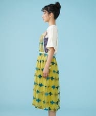 GJEGS01280 Jocomomola(ホコモモラ) Tarifa 刺繍エプロンワンピース イエロー