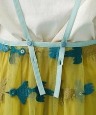 GJEGS01280 Jocomomola(ホコモモラ) Tarifa 刺繍エプロンワンピース イエロー