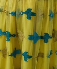 GJEGS01280 Jocomomola(ホコモモラ) Tarifa 刺繍エプロンワンピース イエロー