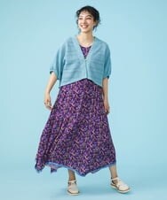GJEGT03280 Jocomomola(ホコモモラ) Islas cies フワラープリントワンピース パープル