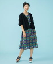 GJEGT39280 Jocomomola(ホコモモラ) Linea チェックワンピース ブルー