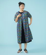 GJEGT39280 Jocomomola(ホコモモラ) Linea チェックワンピース ブルー