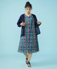 GJEGT39280 Jocomomola(ホコモモラ) Linea チェックワンピース ブルー