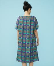 GJEGT39280 Jocomomola(ホコモモラ) Linea チェックワンピース ブルー
