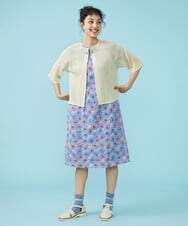 GJEGT50360 Jocomomola(ホコモモラ) Galicia フワラー刺繍ワンピース ライトブルー