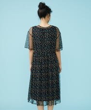 GJEGT71350 Jocomomola(ホコモモラ) Burbuja ドットチュールワンピース ブラック