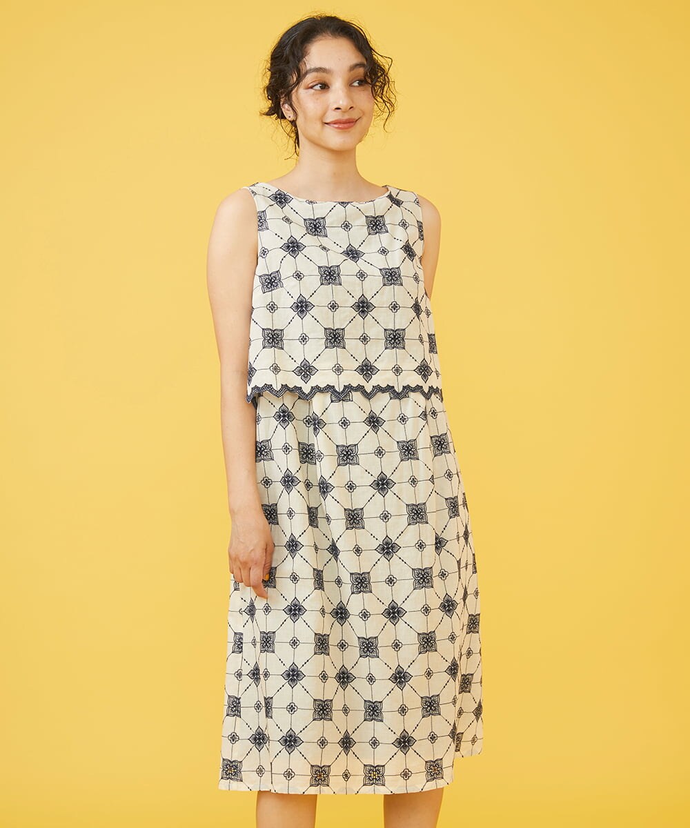 Petalo 総刺繍ノースリーブワンピース(ワンピース) | Jocomomola  