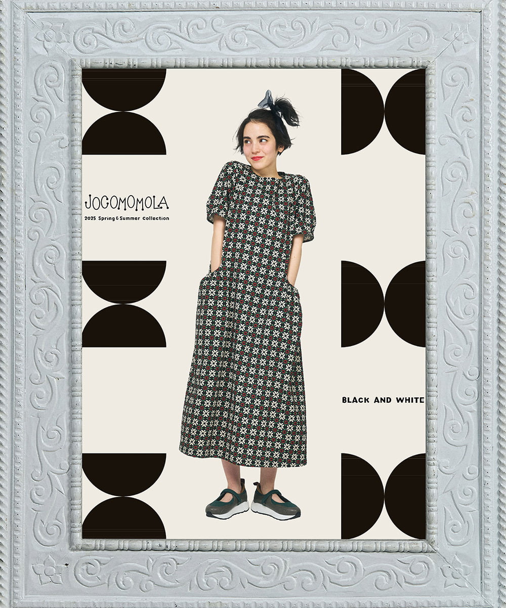 GJEHA30280 Jocomomola(ホコモモラ) Callle de la Ruda 幾何柄プリントワンピース グリーン